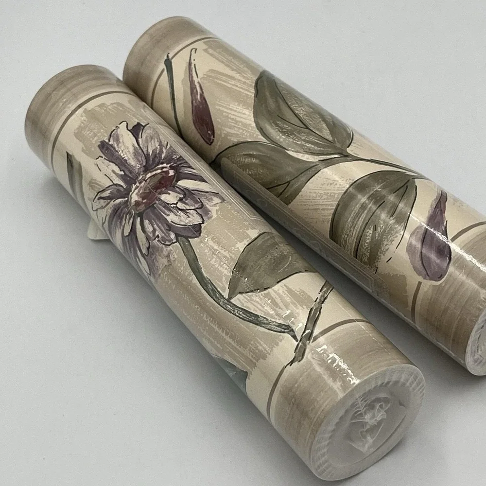 Wallpaper Border Driftwood Linen Sears 5 Yards Each New Floral Cottage Core